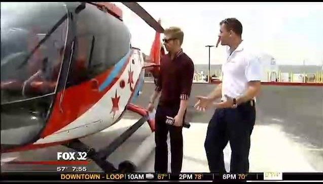 Fox 32 segment at the heliport